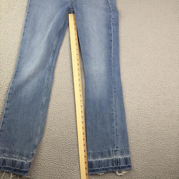 Rag & Bone Peyton Mid-Rise Bootcut Frayed Hem & Waist Blue Jeans Women's 24x30 - Picture 6 of 14